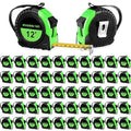 Copkim 50 Pieces Tape Measure Retractable and Easy Read with Fractions Marked Easy Read Basics Self Locking Measuring Tape Bulk for Engineer Contractors(12 Ft,Green)
