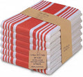 Urban Villa Kitchen Towels 100% Cotton Dish Towels for Kitchen (Set of 6) 20”x30” Dish Cloths Highly Absorbent Kitchen Linen Set with Hanging Loop Perfect for Drying Dishes Cleaning Towels-Red White