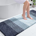 OLANLY Bathroom Runner Rugs Mat 59x24, Extra Soft Absorbent Microfiber Bath Rugs, Rubber Backing, Quick Dry, Washable Long Bath Mats for Bathroom, Tub and Shower, Home Decor Accessories, Airy Blue