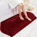 COSY HOMEER Extra Thick Bath Rugs for Bathroom - Anti-Slip Bath Linen Sets Mats Soft Plush100% Strong Polyester Living Room Bedroom Water Absorbent(Red,24x48 - Inches)