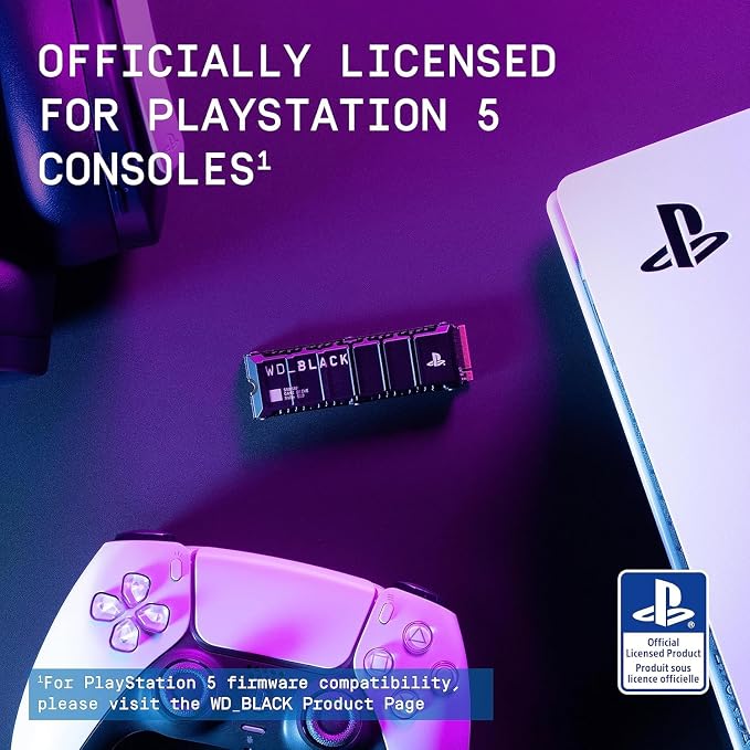 WD_BLACK 2TB SN850P NVMe M.2 SSD Officially Licensed Storage Expansion for PS5 Consoles, up to 7,300MB/s, with heatsink - WDBBYV0020BNC-WRSN