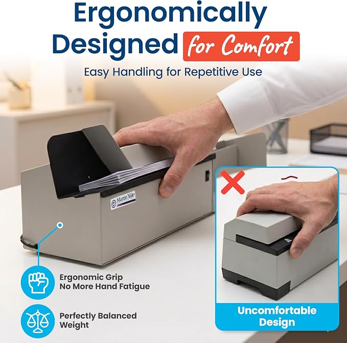 Martin Yale 62001 Deluxe High-Speed Letter Opener, Gray, Up To 17,500 Envelopes per Hour, Accepts a 6" Tall Stack of Envelopes, 500,000 per Month Capacity
