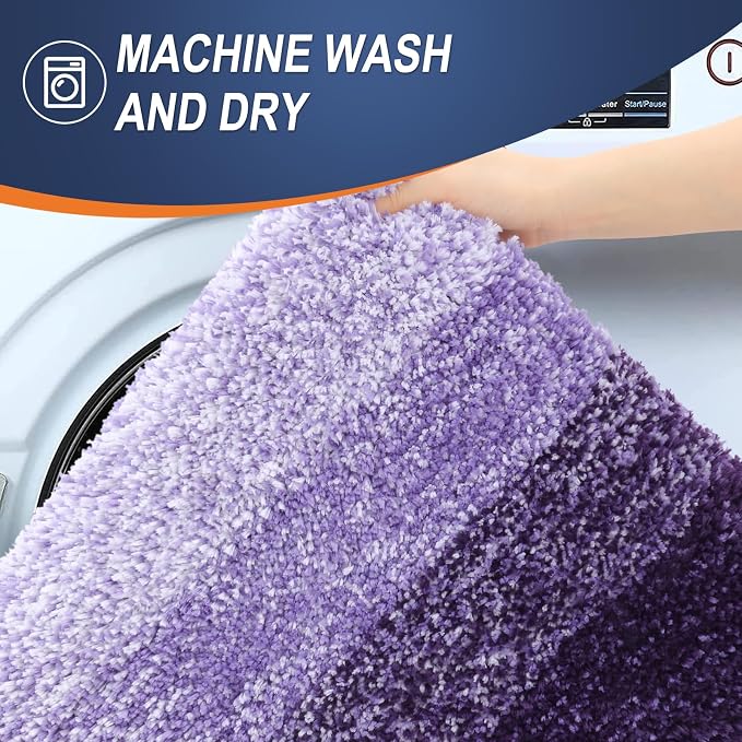 OLANLY Large Bathroom Rugs Mat 40x24, Extra Soft Absorbent Microfiber Bath Rugs, Rubber Backing, Quick Dry, Machine Washable Bath Mat for Bathroom Floor, Tub and Shower, Home Decor Accessories, Violet
