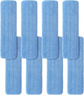 Microfiber Mop Pad for Rubbermaid Commercial 20 Inch Mop Head - 8 Pack Wet & Dry Commercial Cleaning Refills Reusable Mop Refills Fit for Any Microfiber Flat Mop System 18" to 21"