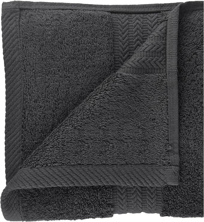 HERCULEAN Large Bath Towels 24 x 50 Pack of 6 | Quick Dry and Highly Absorbent | 100% Cotton Terry Towels for Bathroom - Perfect for Shower - Pool and Spa - Luxury Soft Towels - Charcoal Grey