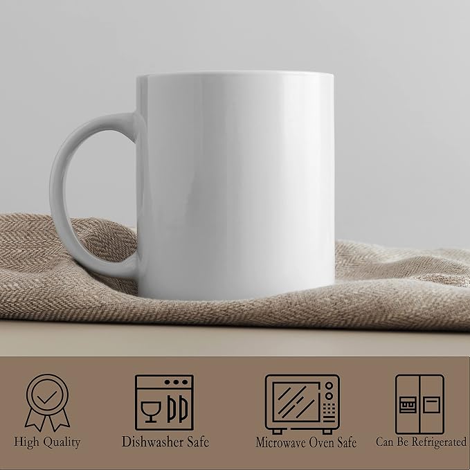 TANGLONG Sublimation Mugs Blank, Tazas Para Sublimacion, White Ceramic Sublimation Cups, Bulk Mugs for Coffee, Tea, Latte, Soup, Milk, Hot Cocoa 11 oz Set of 12