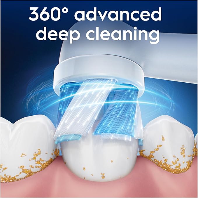 Oral-B Ultimate Clean Genuine White Replacement Brushes Set of 8 Deep Brushing Dental Plaque Removal Round Brush for Oral B iO Electric Brushes