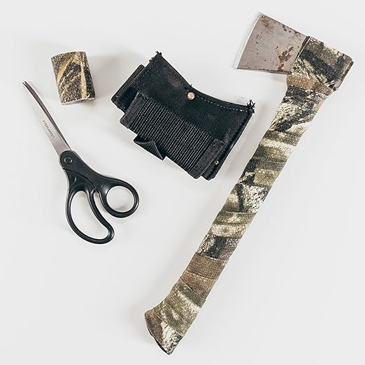 GEAR AID Camo Form Self-Cling and Reusable Fabric Camouflage Wrap, Adds Grip and Shield Hands from Hot or Cold Surfaces to Protect You and Your Equipment, Obsession, 2” x 144” Roll, 2 Pack