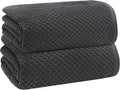 COTTON CRAFT Euro Spa Waffle Weave Bath Sheets - Set of 2 Grey Towel Sheets | Pure 100% Ringspun Cotton Oversized Luxurious Towel Set - Soft Plush Super Absorbent Low Lint Quick Dry - 35 x 70 inches