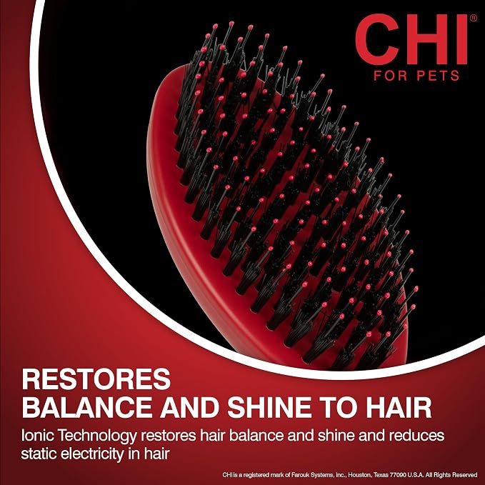 CHI for Dogs Porcupine Pin and Bristle Dog Grooming Brush Detangling and Smoothing Brush for Short Medium and Long Dog Coats Helps Remove Loose Hair and Light Tangles Ergonomic Soft Grip