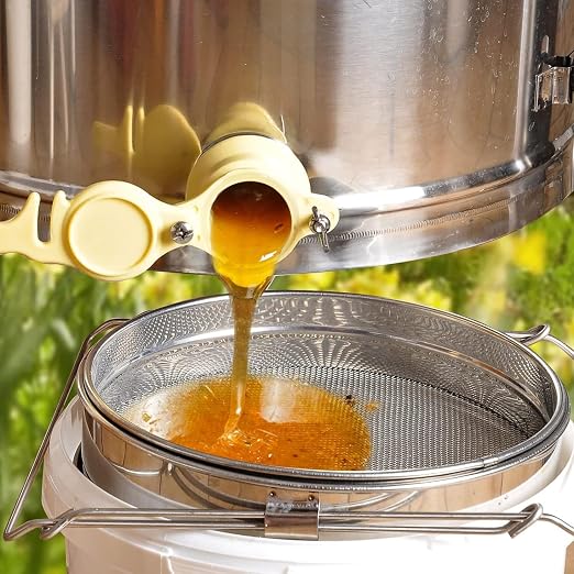 2 Sets Honey Strainer Stainless Steel Double Sieve Honey Filter Strainer Honey Extractor Equipment for 5 Gallon Bucket Bee Keeping Equipment Tools