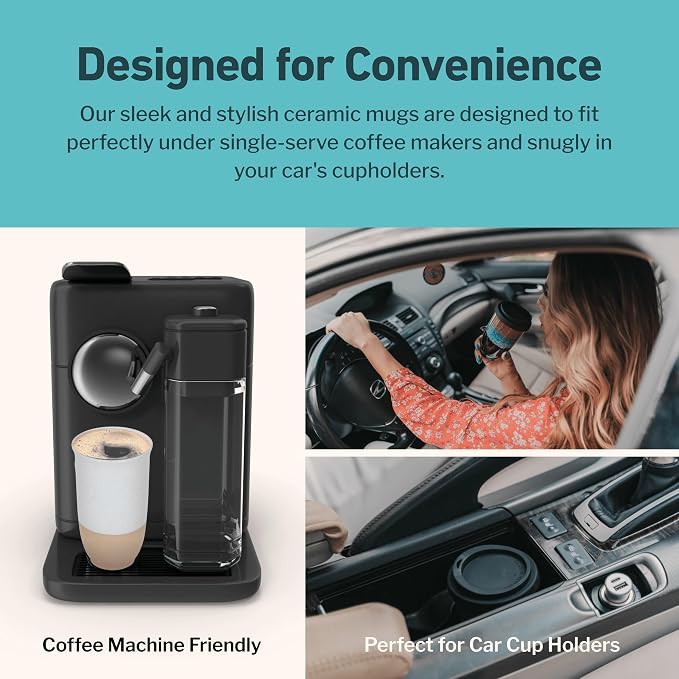 NOVA CERAMICS Travel Mug - Coffee Mug Travel – Microwave & Dishwasher Safe Coffee Clay Tumbler - Gifts For Women Men Him Her – 16oz – Dune