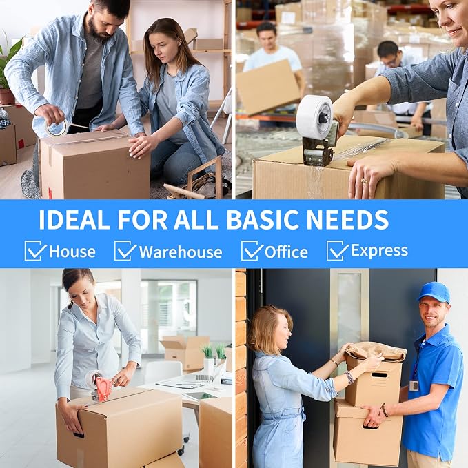 JARLINK Clear Packing Tape (6 Rolls), Heavy Duty Packaging Tape for Shipping Packaging Moving Sealing, 2.7mil Thick, 1.88 inches Wide, 60 Yards Per Roll, 360 Total Yards | 2.7mil Thick and 1.88" Wide. 60 Yards per Roll, 360 Total Yards. Moving Supplies...
