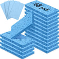 Zhengmy 48 Pieces Sponges Bulk Sponges Kitchen Compressed Sponge Natural Dish Sponge Compressed Wood Pulp Cleaning Without Scratching for Kitchen Bathroom, 3.9 x 2.4 x 0.12 Inch (Blue)