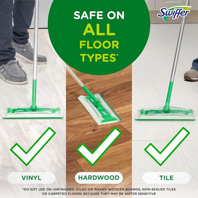 Swiffer Sweeper Wet Mopping Cloths, Multi-Surface Floor Cleaner with Gain Original Scent, 24 Count (Pack of 3)