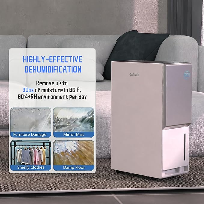 4500 Sq.Ft Dehumidifier for Basement Energy Star Certificated, 100 Pint/Day Quiet Compressor Dehumidifier with Drain Hose, 24H Timer, Smart Humidity Control, Auto Shut Off, White