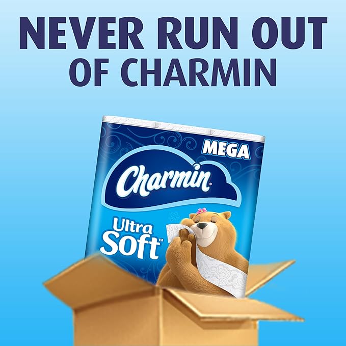 Charmin Ultra Soft Toilet Paper, 24 Mega Rolls = 96 Regular Rolls