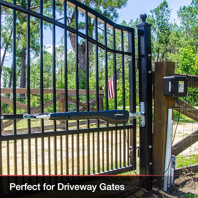 Mighty Mule Gate Opener, Solar and Smart Ready, Heavy Duty Automatic Gate Opener, Gates up to 18ft or 850lb, Single Gate Opener, MM571W