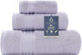 COZYART Luxury Bath Towel Set 3 PCS, Lavender 100% Turkish Cotton 650 GSM | OEKO-Tex 100 Certified Zero Twist Ring Spun, Soft Absorbent Quick Dry, Plush Fluffy, Breathable Hotel Quality for Daily Use