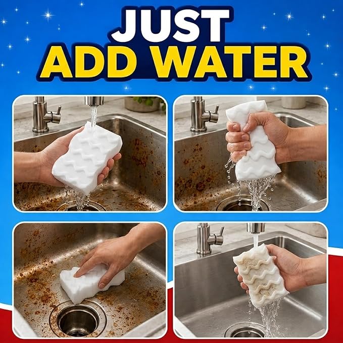 3X Density Magic Sponge Eraser, 100 Pack Melamine Sponge Cleaning Eraser Bulk, White Foam Magic Clean, Household Cleaning Sponges mr for Kitchen, Bathroom, Bathtub, Sink, Shoes & Wall Cleaner