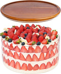 LOVYANXUE 197 oz Large Glass Salad Bowl with Acacia Wood Lid - Glass Trifle Bowl, Versatile Serving Bowls for Cake, Salad, Fruit, Baking, Dessert, Meal Prep, Storing, Microwave & Oven Safe, BPA Free
