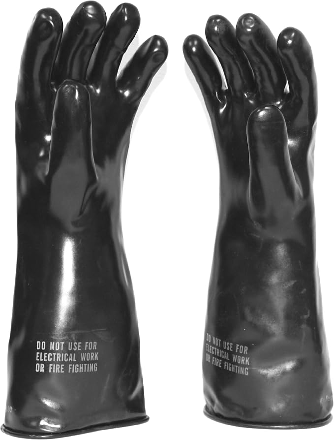Butyl Rubber Gloves / 22 Mil Thick / 12 Per Box(Large),Black