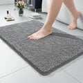 LOCHAS Luxury Bathroom Rug Shaggy Bath Mat 24 x 36 Inch, Light Gray | Washable Non Slip Bath Rugs for Bathroom Shower, Soft Plush Chenille Absorbent Carpets