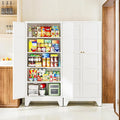 72" H Metal Storage Cabinet with 2 Doors and 4 Shelves,Tall Kitchen Pantry Cabinets,Utility Pantry Organizers for Cupboard/Dining/Bathroom/Home Office/Garage (White, 72" H x 18" D x 33.5" W)