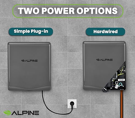Alpine Commercial Hand Dryer with HEPA Filter, 8 Seconds Extreme Speed Electric Hand Dryer for Home Bathroom/Restaurant with Heat & Speed Control - ADA Compliant (120V Grey)