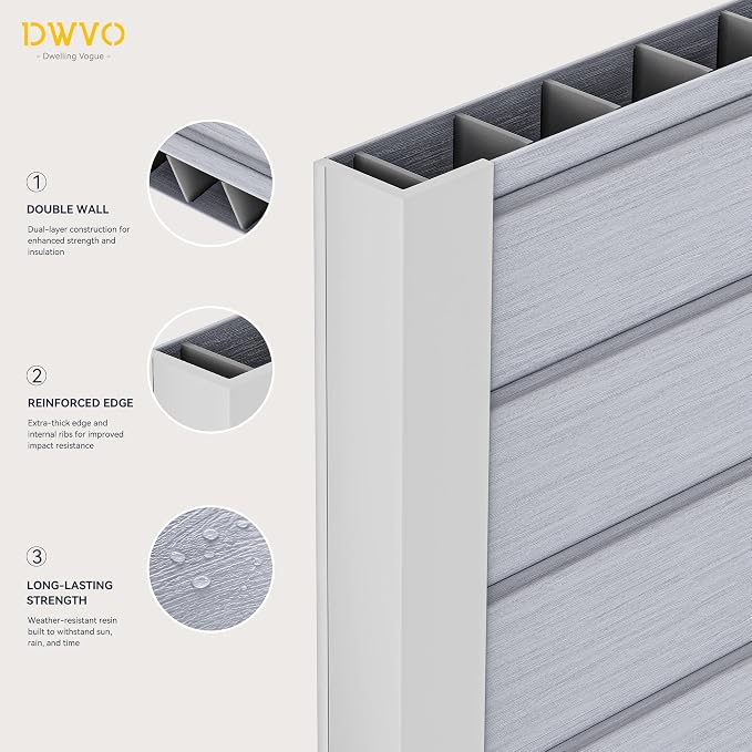 DWVO 5x3FT Outdoor Storage Shed with Fence-Style and Side Windows, Floor & Lockable Doors, Resin Storage Shed for Backyard and Garden, Gray
