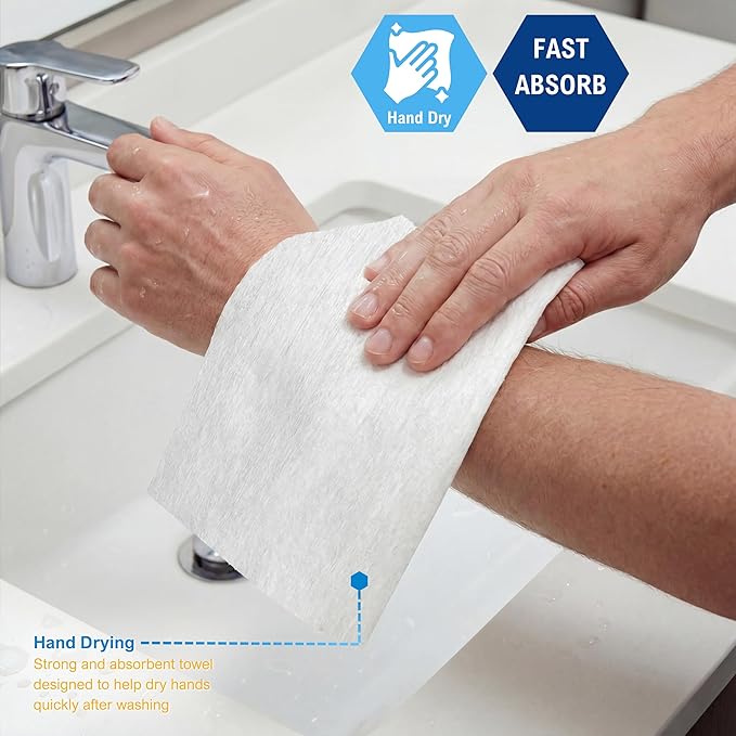 MED PRIDE Disposable Dry Wipes for Adults, Hospital Grade Washcloths, Soft and Absorbent, Ideal for Incontinence Care, 800 Count, 11in X 12in