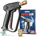 McKillans® 2026 Short Pressure Washer Gun with Upgraded Swivel - M22-14mm to 3/8 Quick Connect Included - High Pressure Water Handle - Power Washer Gun Compatible with Foam Cannon, Car Wash Gun
