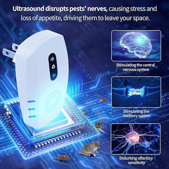 2026 Cvtayn Upgraded Ultrasonic Pest Repellent Indoor Repeller, Mouse Traps, Repellent Roach, Mouse, Bugs, Mosquito, Mice, Spider, Ant, Rodent Repellent Ultrasonic Plug in, 3 Mode Switching, 10 Packs
