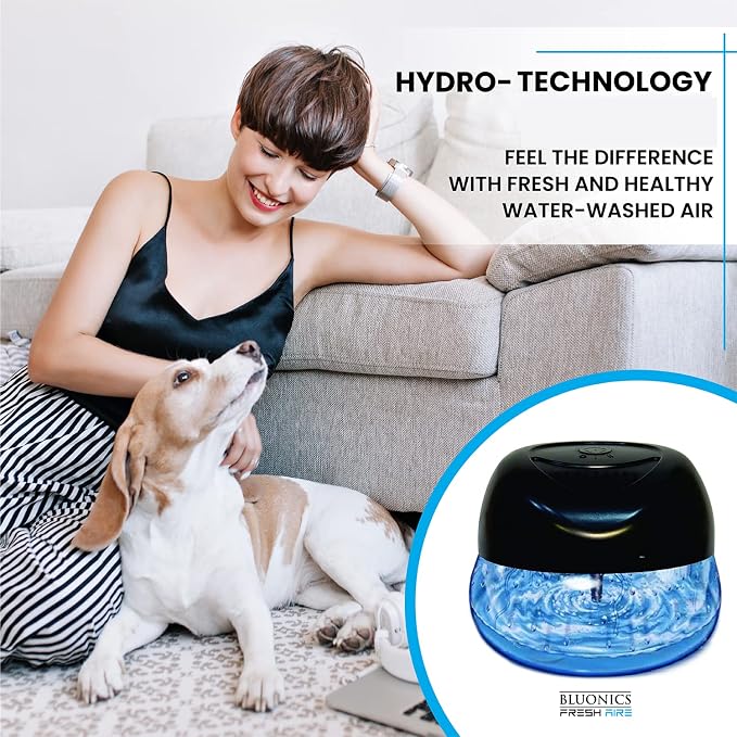 Bluonics Fresh Aire Water Air Washer, Water-Based Air Revitalizer & Room Freshener with 7-Color LED Night Light and Relaxing White Noise for Home, Bedroom, Office