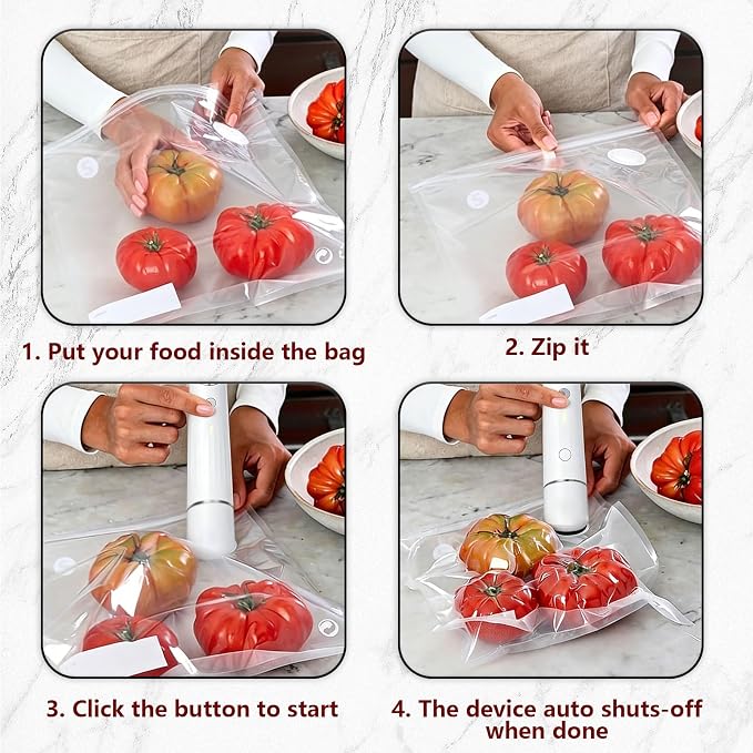 30-Pack Vacuum Sealer Bags Compatible with Chef Preserve – BPA-Free, 15 Medium (10×11 in) + 15 Extra Small (8×8 in), Reusable Leak-Proof Food Storage Bags for Freezer, Microwave & Sous Vide