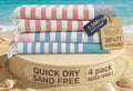LANE LINEN Beach Towels 4 Pack, Beach Towels Oversized, Lightweight - Multi | Pre-Washed Extra Large Beach Towel - 39"x71", Vacation Essential - Machine Washable, Travel & Camping, Super Absorbent
