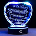 YWHL Gifts for Wife with Colorful LED Base Romantic Wedding Anniversary I Love You Gifts for Her Best Wife Birthday Gift Ideas to My Wife Crystal Keepsakes Presents from Husband