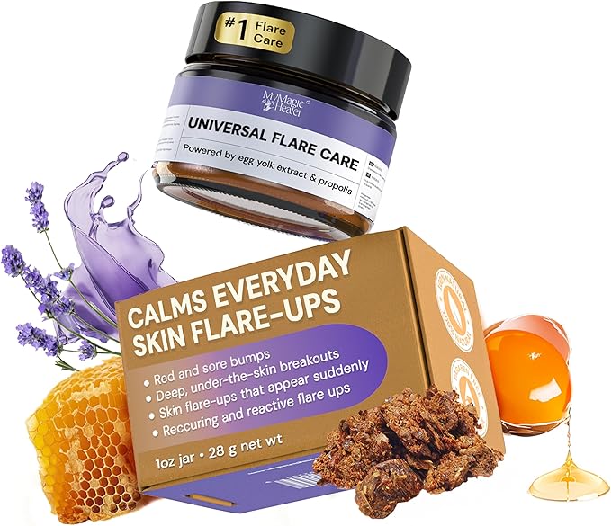 MyMagicHealer Universal Flare Care – Solution for Everyday Skin Flare-Ups | Drawing Salve for Boils & Cysts, Hidradenitis Suppurativa, Folliculitis | Irritated Skin and Chafing Relief 1 oz