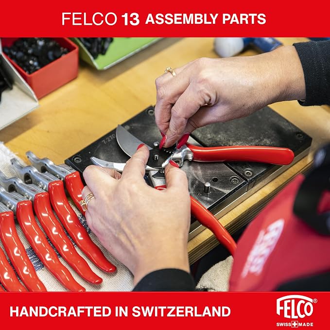 Felco F-13 Pruning Shears – 10.6" Garden Clippers with Dual-Hand Use & 30mm Cut | Hand Pruners for Gardening | Garden Tool Cutter with Bypass & Anvil Blades, Forged Aluminum Handle, Large Hand Fit