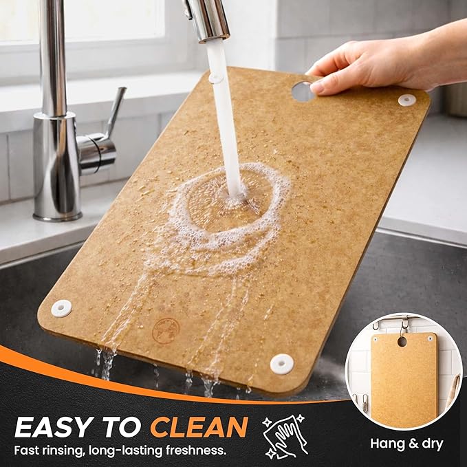 Earth's Dreams Composite Wood Cutting Board Set of 3, Chopping Board | Dishwasher Safe,Non-Toxic, Cutting Boards for Kitchen – Large, Medium & Small Non-Slip Wood Charcuterie & Chopping Boards