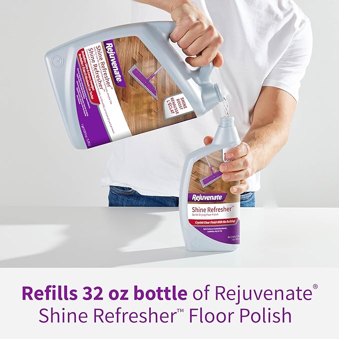 Rejuvenate Shine Refresher Floor Polish Covers Smudges, Protects And Boosts Shine On Sealed Hardwood, Laminate, Vinyl And Tile, 1 Gallon
