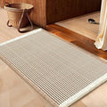 IM HOME Waffle Bath Mat Brown & Cream 32"x20", Boho Woven Modern Bath Mat Rugs, Absorbent Non Slip Bathroom Rugs, Soft Washable Bath Rugs with Tassels for Bedroom, Kitchen, Shower, Tub