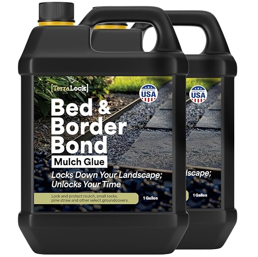 TerraLock Mulch Glue 2 Gallon, Landscape Adhesive for Mulch & Pea Gravel | Locks down mulch, pea gravel, rock & pine straw. Easy spray & hold, weather resistant, Made in USA