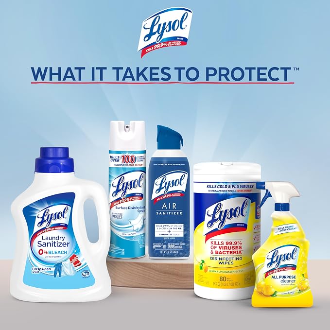 Lysol Air Sanitizer Spray with Bacterial Odor Eliminator for Home & Office, Sanitizing Air Spray, Air Freshener Alternative, Simple Fresh Scent,10 oz (Pack of 6)