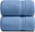 Luxury Bamboo Rayon Oversized Bath Towel Set | 2-Pack | Ultra Soft | Blue | 35% Bamboo Rayon - 65% Zero Twist Cotton | Absorbent Quick-Dry Towels for Bathroom | Ultra Soft | OEKO-TEX Standard 100