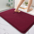 OLANLY Thick Memory Foam Bathroom Rugs 36x24, Absorbent Bath Mat, Burgundy | Soft Quick Dry Bath Rugs Mats, Non-Slip, Machine Washable Carpet for Bathroom Floor, Tub and Shower, Home Decor Accessories
