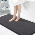 OLANLY Memory Foam Bathroom Runner Rug 47x24, Absorbent Long Mat, Dark Grey | Soft Quick Dry Bath Mat Rugs, Non-Slip, Machine Washable Mat for Bathroom Floor, Tub and Shower, Home Decor Accessories