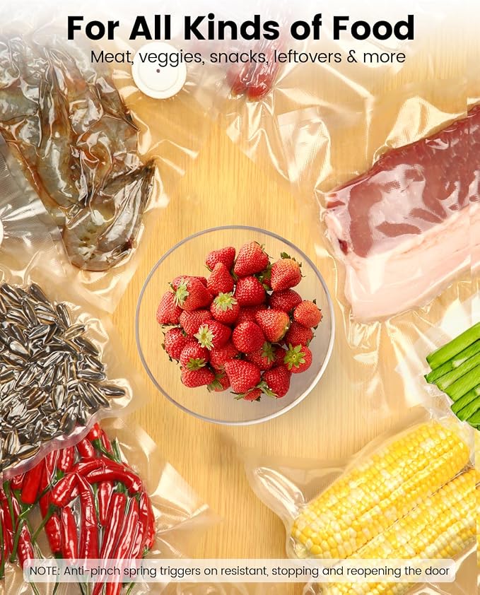 30 Reusable Vacuum Sealer Bags for Food, 10 x 11 inch Food Storage Bags Durable Airtight Bags, Freezer Safe, Microwave & Dishwasher, Leak-Proof, Compatible with Most Vacuum Sealers