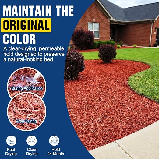 Teexpert Mulch Glue with Electric Sprayer: 1 Gallon Ready-to-Use Mulch Binder for Landscaping,Wood Chips, Bark, Rubber, Pine Straw, Fast-Drying Keeps Ground Cover in Place for Garden Beds Slopes