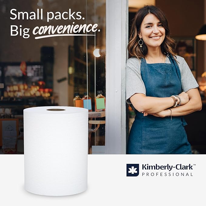 Scott Professional Hard Roll Paper Towels, Bulk, 6 Rolls x 800' (56158) | Universal 1.5" Core, 100% Recycled Fiber, White, Standard Tier, Absorbency Pockets, Compatible with Universal Roll Dispensers